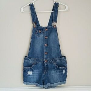 Dollhouse Denim Distressed Overalls | M